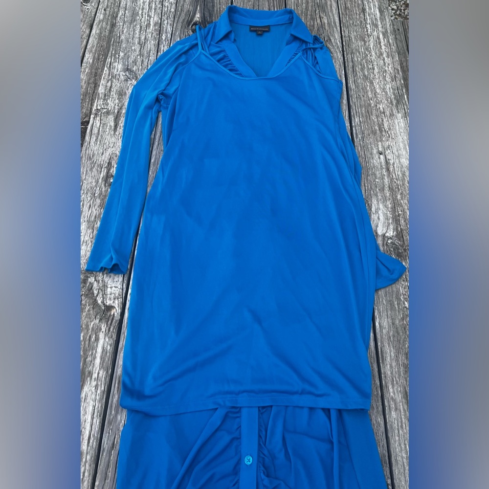 Bold Elements Cerulean Blue Stretch-Mesh Ruched B… - image 8